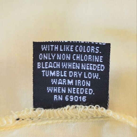 Relativity Yellow Embroidered 3/4 Sleeve Sheer 100% Cotton Summer Blouse Size S - Picture 10 of 10